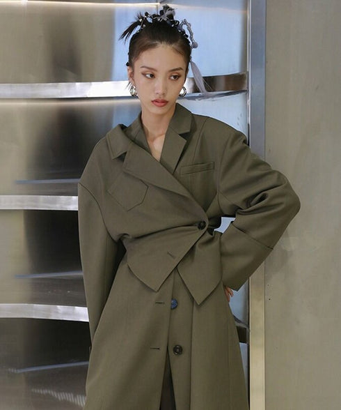Asymmetric Belted Coat